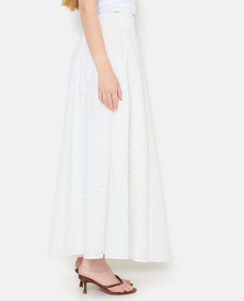 Jupe longue en tissu ajouré façon broderie anglaise - PIMKIE - 2