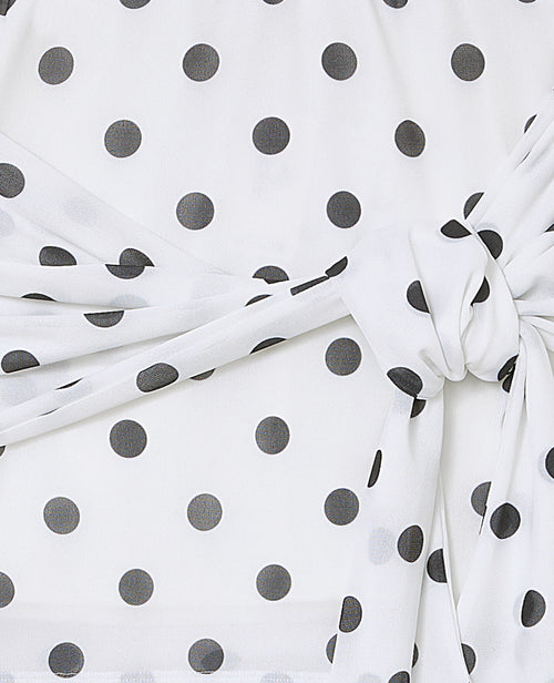 Jupe courte à pois avec pans à nouer devant - PIMKIE - 8