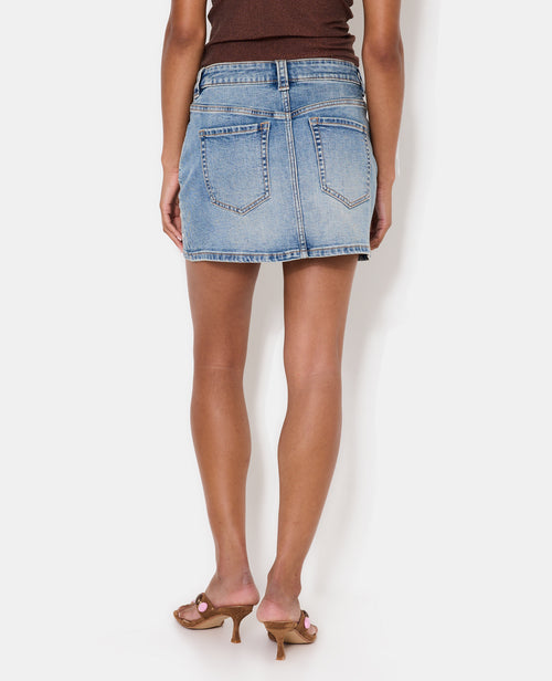 Jupe mini en jean avec œillets métalliques - PIMKIE - 6