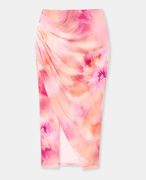 Jupe longue en maille stretch avec fleurs - PIMKIE - 4