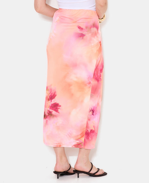 Jupe longue en maille stretch avec fleurs - PIMKIE - 6