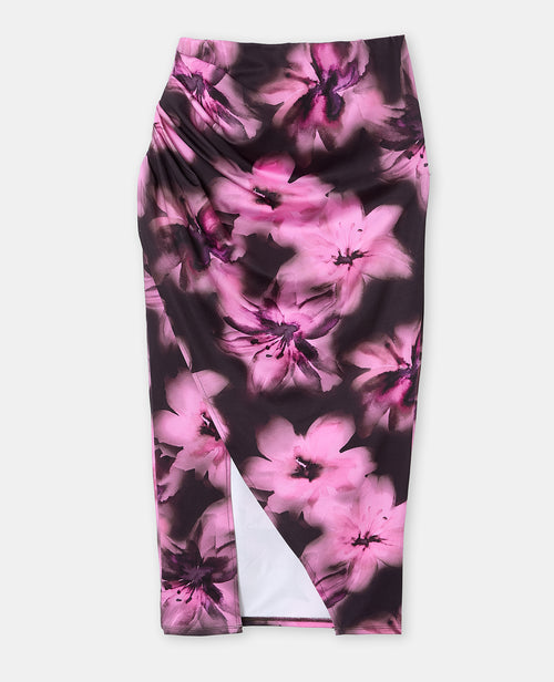 Jupe longue en maille stretch avec fleurs - PIMKIE - 4