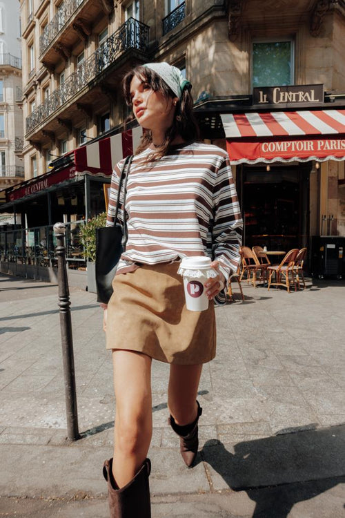 Jupe-short en suédine - PIMKIE - 1
