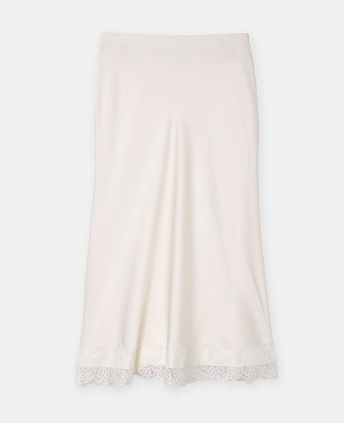 Jupe longue en satin avec galon dentelle - PIMKIE - 4