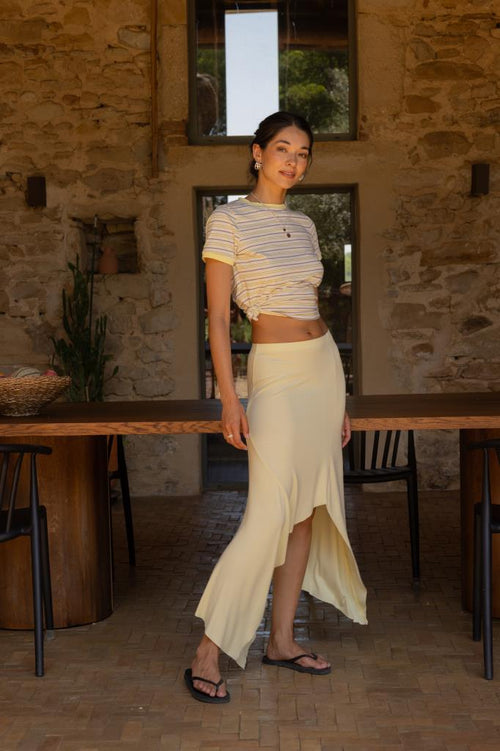 Jupe longue et asymétrique en maille fluide - PIMKIE - 1