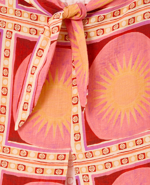 Jupe longue nouée à la taille motif soleils - PIMKIE - 7