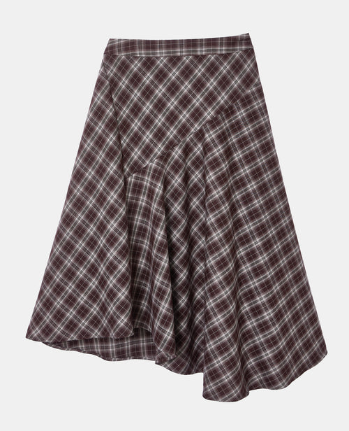 Jupe longue et asymétrique à carreaux - PIMKIE - 4