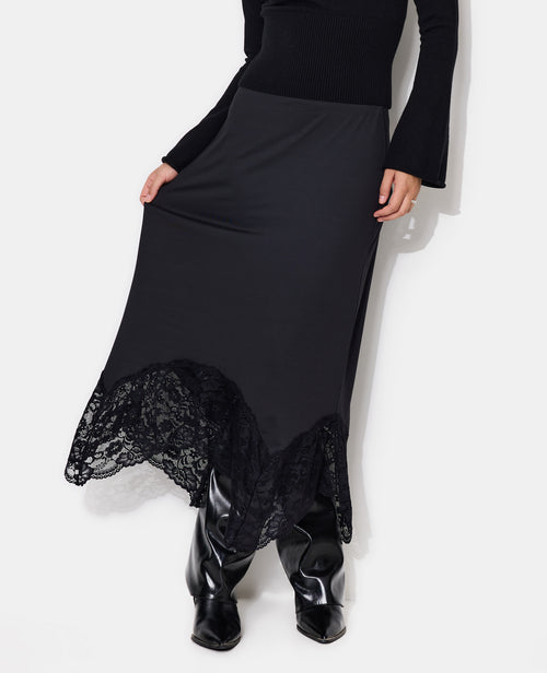 Jupe longue asymétrique avec dentelle - PIMKIE - 3