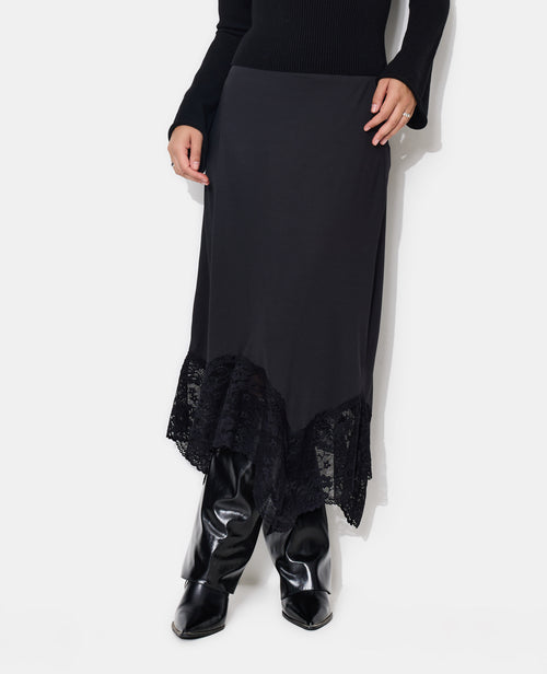 Jupe longue asymétrique avec dentelle - PIMKIE - 5