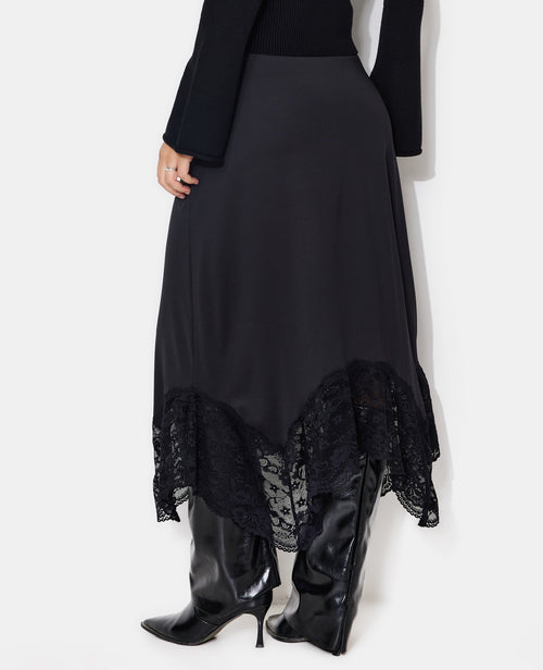 Jupe longue asymétrique avec dentelle - PIMKIE - 6