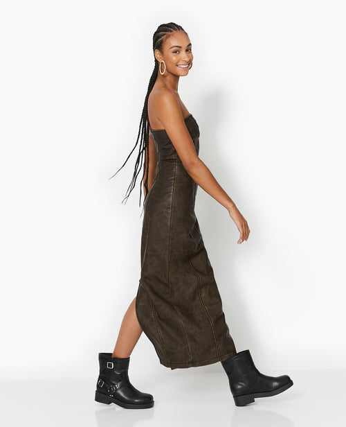 Robe longue bustier en simili - PIMKIE - 6