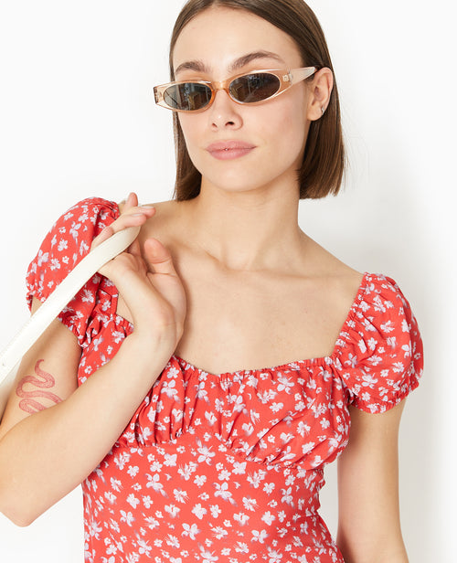 Robe longue forme empire motif fleurs - PIMKIE - 3