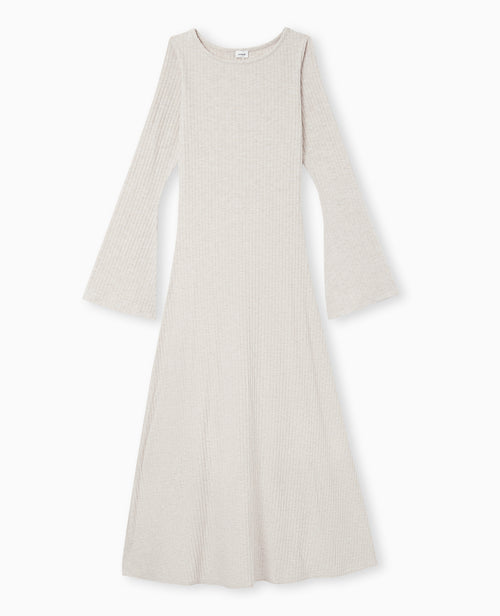 Robe longue évasée en maille côtelée - PIMKIE - 4