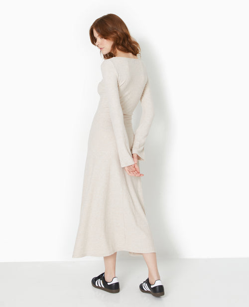 Robe longue évasée en maille côtelée - PIMKIE - 6