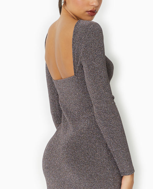 Robe moulante en maille lurex dos encolure carrée - PIMKIE - 2