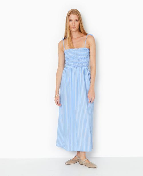 Robe longue avec smocks motif rayures - PIMKIE - 1