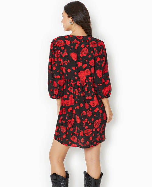Robe courte avec nœuds motif roses - PIMKIE - 6