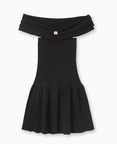 Robe courte patineuse en maille côtelée - PIMKIE - 4