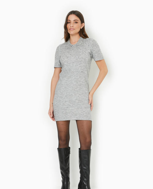 Robe courte en maille fine avec brillants - PIMKIE - 5