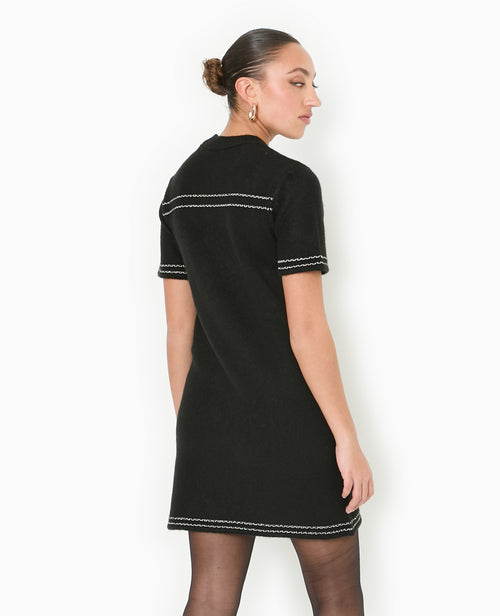 Robe courte en maille avec détails contrastés - PIMKIE - 6