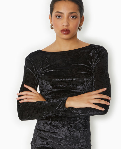 Robe longue en velours avec encolure carrée dos - PIMKIE - 7