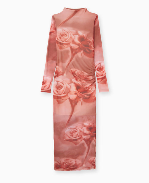 Robe longue en maille résille motif roses - PIMKIE - 4