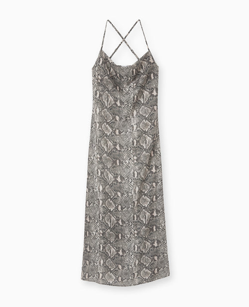 Robe longue à bretelles col bénitier motif python - PIMKIE - 4