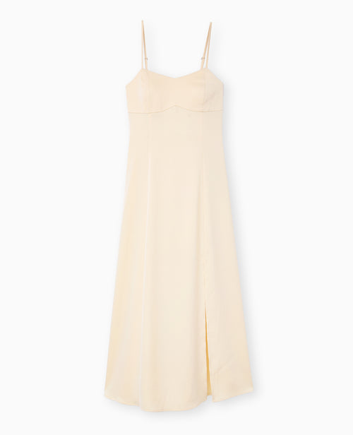 Robe longue et évasée en tissu satiné - PIMKIE - 4