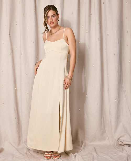 Robe longue et évasée en tissu satiné - PIMKIE - 5