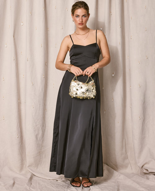 Robe longue et évasée en tissu satiné - PIMKIE - 1
