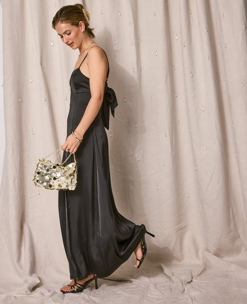 Robe longue et évasée en tissu satiné - PIMKIE - 2