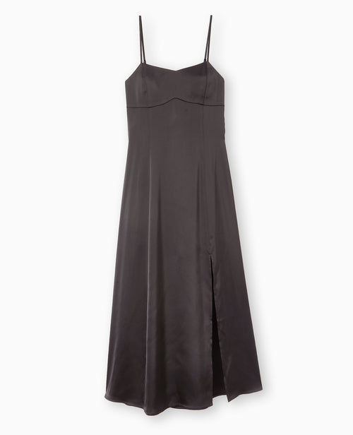 Robe longue et évasée en tissu satiné - PIMKIE - 4