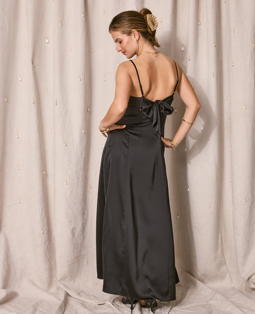 Robe longue et évasée en tissu satiné - PIMKIE - 6