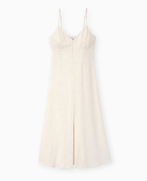 Robe longue boutonnée avec lin - PIMKIE - 4