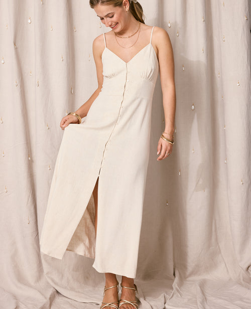 Robe longue boutonnée avec lin - PIMKIE - 5