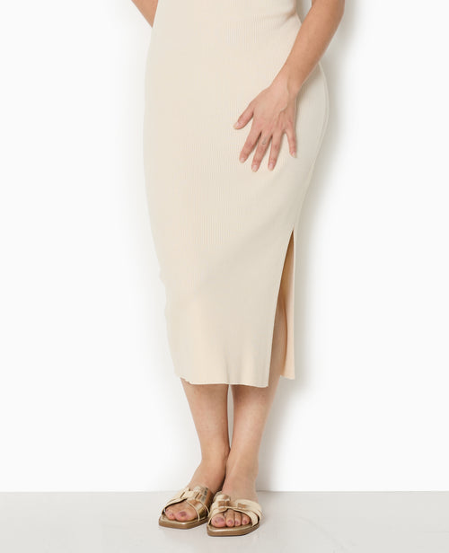 Robe longue et moulante en maille côtelée - PIMKIE - 3