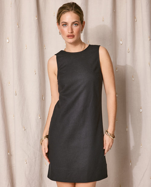 Robe courte lin avec dos dégagé et boutonné - PIMKIE - 5