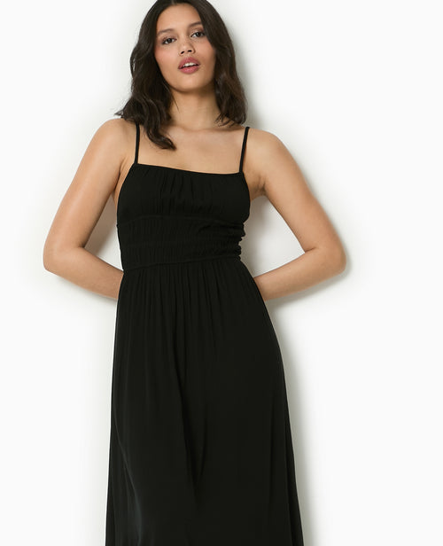 Robe longue à bretelles en tissu froissé - PIMKIE - 2