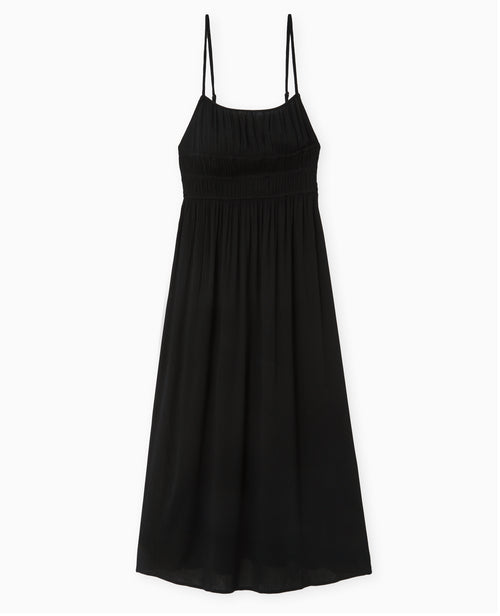 Robe longue à bretelles en tissu froissé - PIMKIE - 4