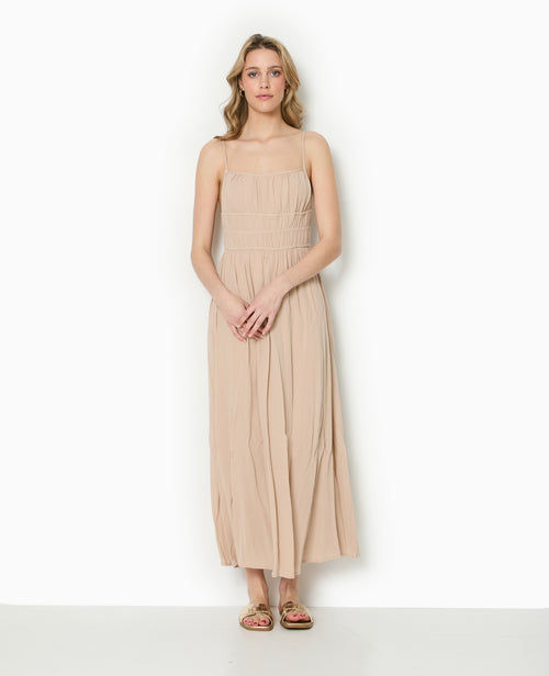 Robe longue à bretelles en tissu froissé - PIMKIE - 5