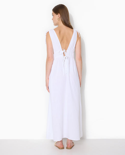 Robe longue en gaze de coton avec nouettes - PIMKIE - 6
