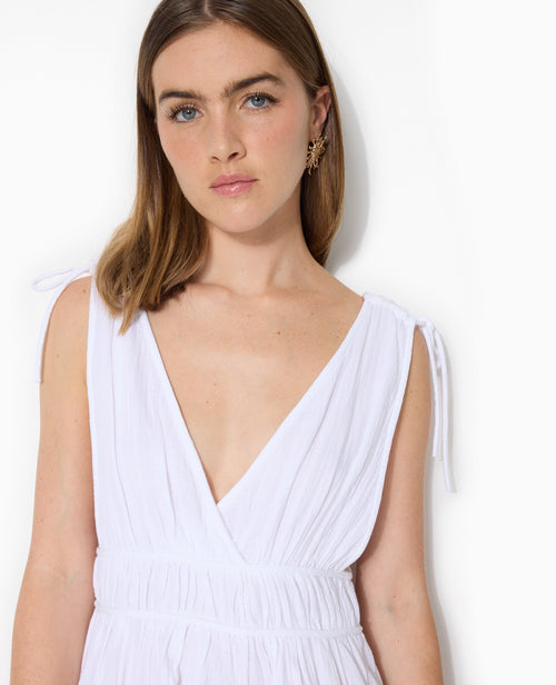 Robe longue en gaze de coton avec nouettes - PIMKIE - 7