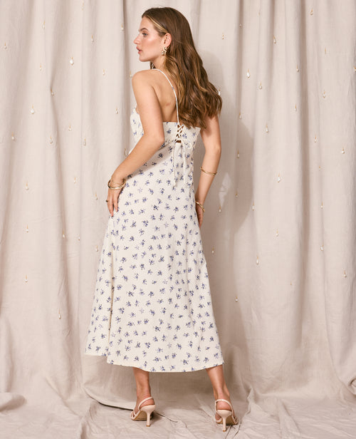 Robe longue avec lin motif fleurs - PIMKIE - 6