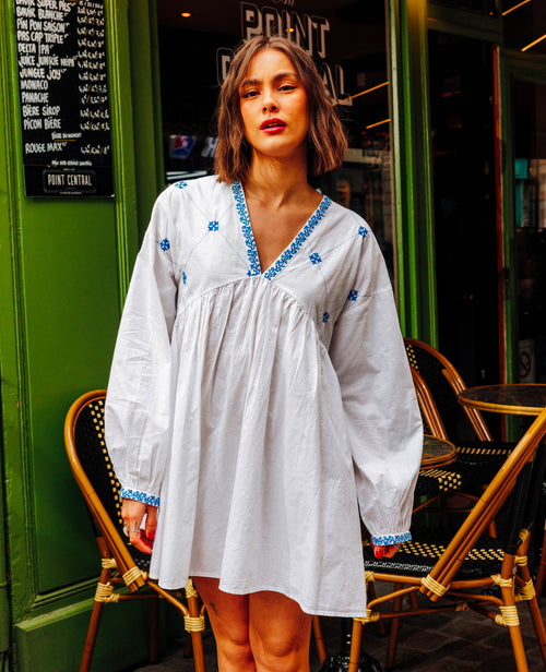 Robe brodée manches longues - PIMKIE - 1