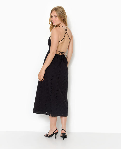 Robe longue en broderie anglaise bretelles croisées - PIMKIE - 6