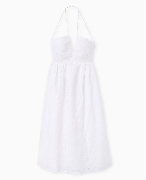 Robe longue en broderie anglaise bretelles croisées - PIMKIE - 4