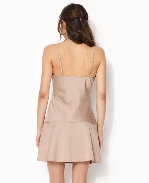 Robe courte en tissu satiné col bénitier - PIMKIE - 6