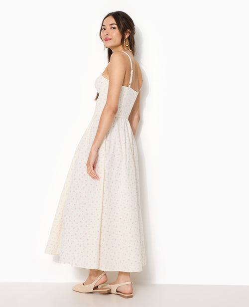 Robe longue encolure balconnet motif fleurs - PIMKIE - 3