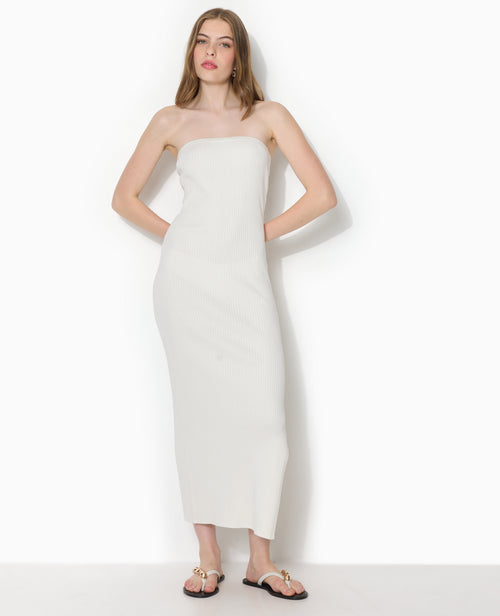 Robe longue bustier en maille côtelée - PIMKIE - 1