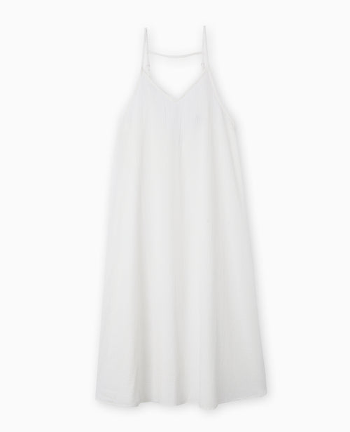Robe longue en tissu gaufré et rayé - PIMKIE - 4